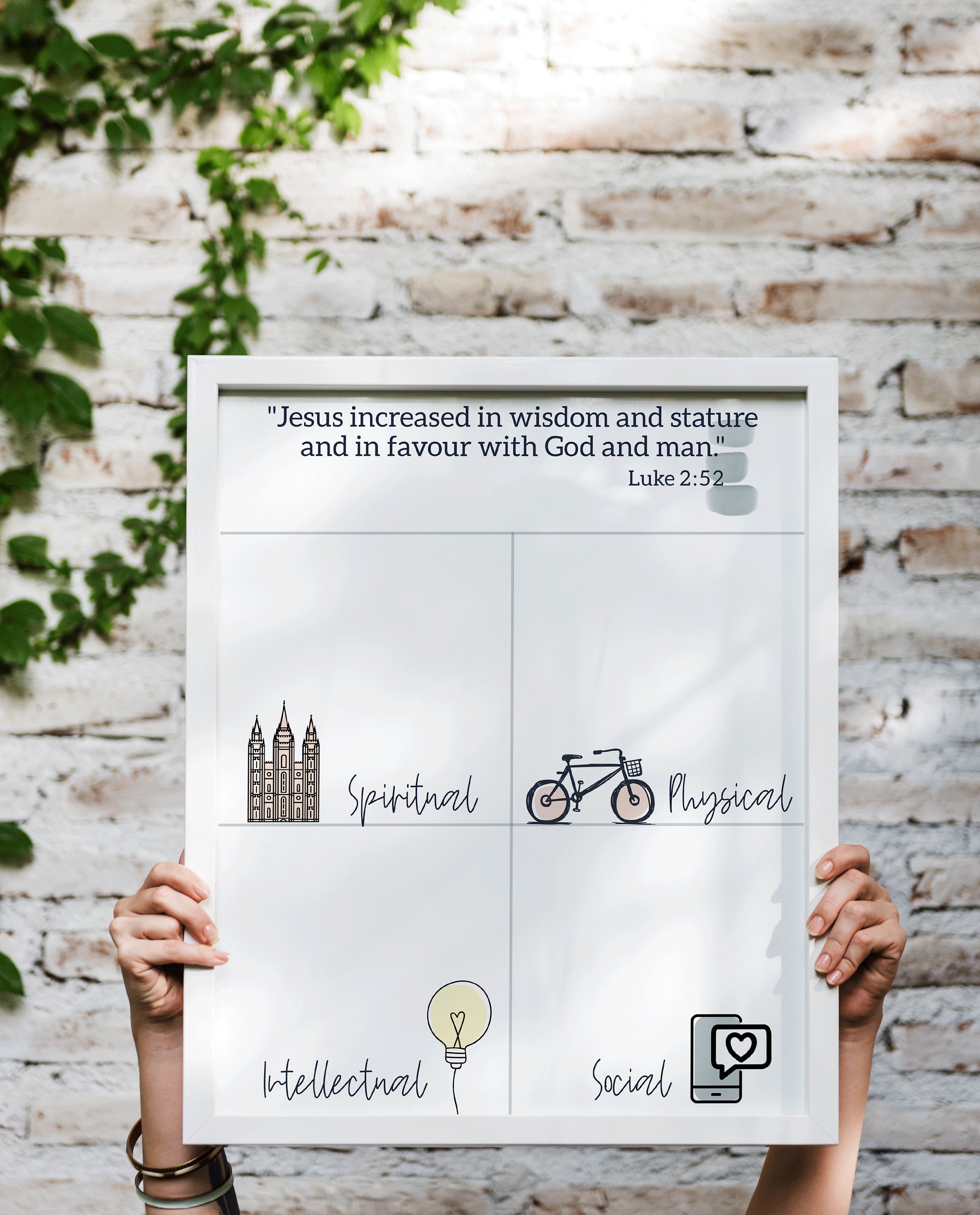 Four Goals Printable. Goal Prints. Spiritual, Physical, Intellectual