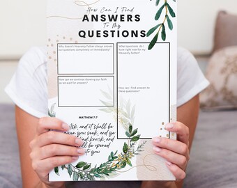 How Can I Find Answers To My Prayers? Come Follow Me Printable Lesson Worksheet. December Lesson worksheet. Young Womens Lesson.