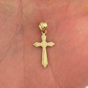 14k Solid Gold Cross Pendant Religious Pendant Necklace Charm