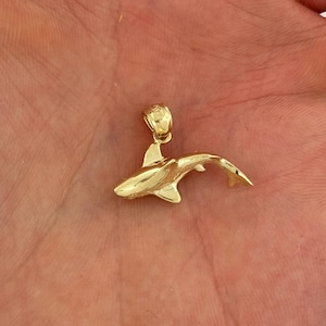 14k Gold Shark Pendant Nautical Charm