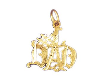 14k Solid Gold #1 Dad Pendant Charm Father/'s Day Birthday Gift