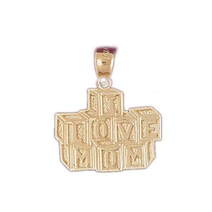 14k oro io amo mamma ciondolo compleanno regalo madri regalo giorno per la mamma