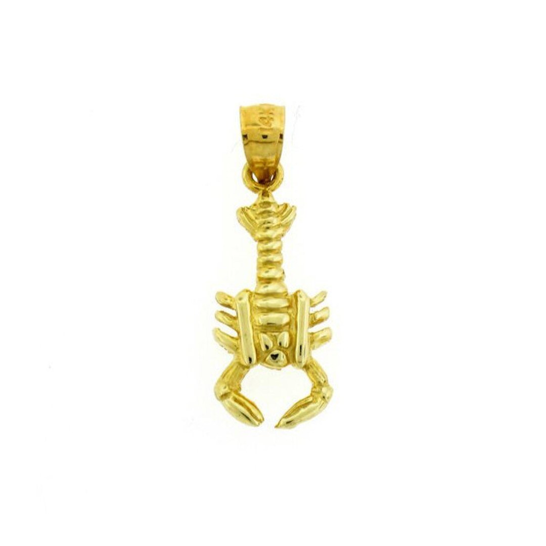 14k Solid Yellow Gold Lobster Pendant Nautical Charm - Etsy