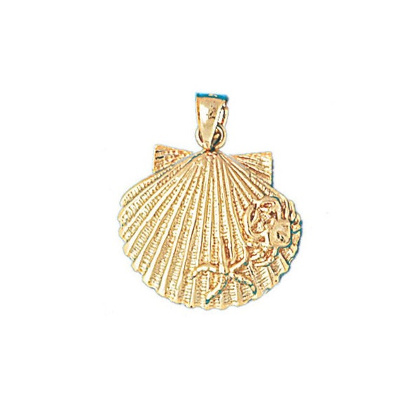 14K イエロー ゴールド シェル 航海チャーム ペンダント - Etsy 日本