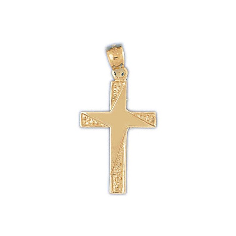 14k Solid Gold Cross Pendant Religious Pendant Necklace Charm