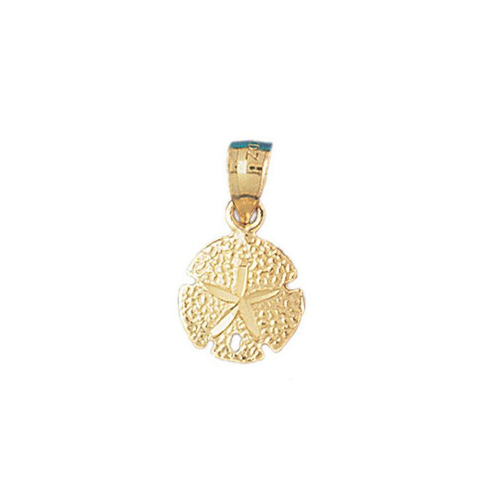 thumbnail image 2 of 24k Gold Plated Sand Dollar Pendant - Beach Vacation Jewelry, 3/4 Inch 2 of 6