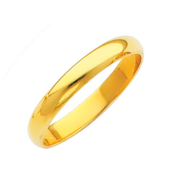 14K Yellow Gold Wedding Band Comfort Fit Mens Womens Gold Band - Etsy