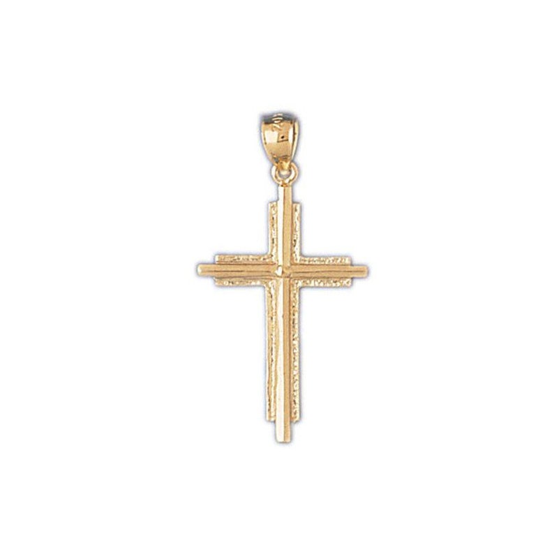 14k Solid Gold Cross Pendant Religious Pendant Necklace Charm