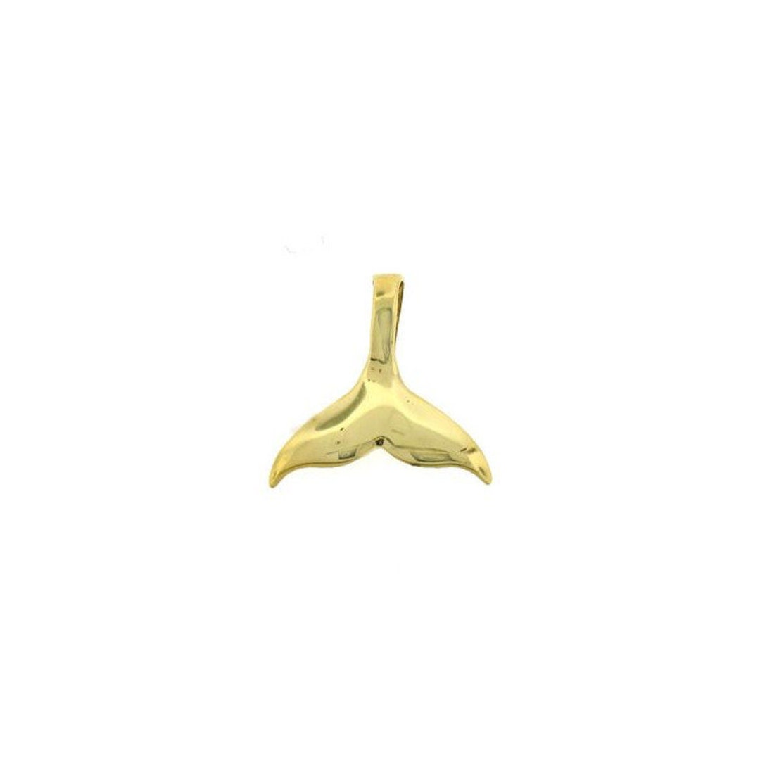 14K Solid Yellow Gold Whale Tail Pendant Necklace – Mermaid & Ocean Charm For Women, Gift Ready - View #13