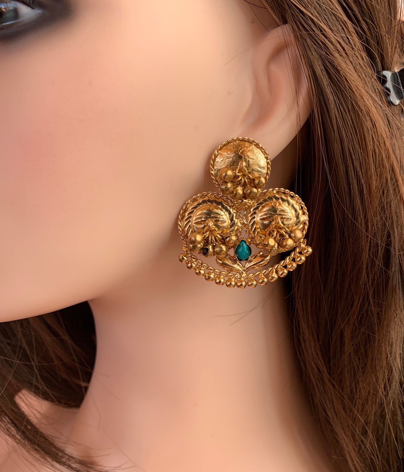 One Gram Gold Earrings/Ghungroo/Gold Plated/Amrapali Etsy
