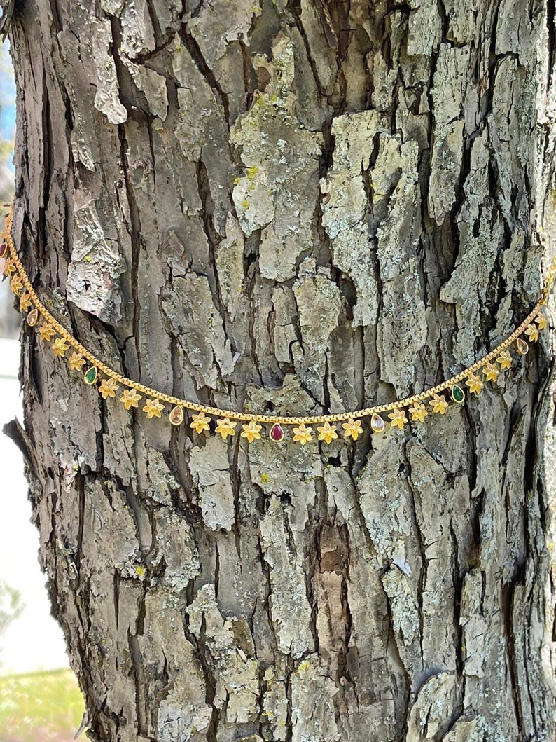 Polki Belly ChainRed Waist BeltKamarbandh VaddanamKamarpatta Indian JewelryIndian Waist ChainJewelry BeltJewelry SashPakistani