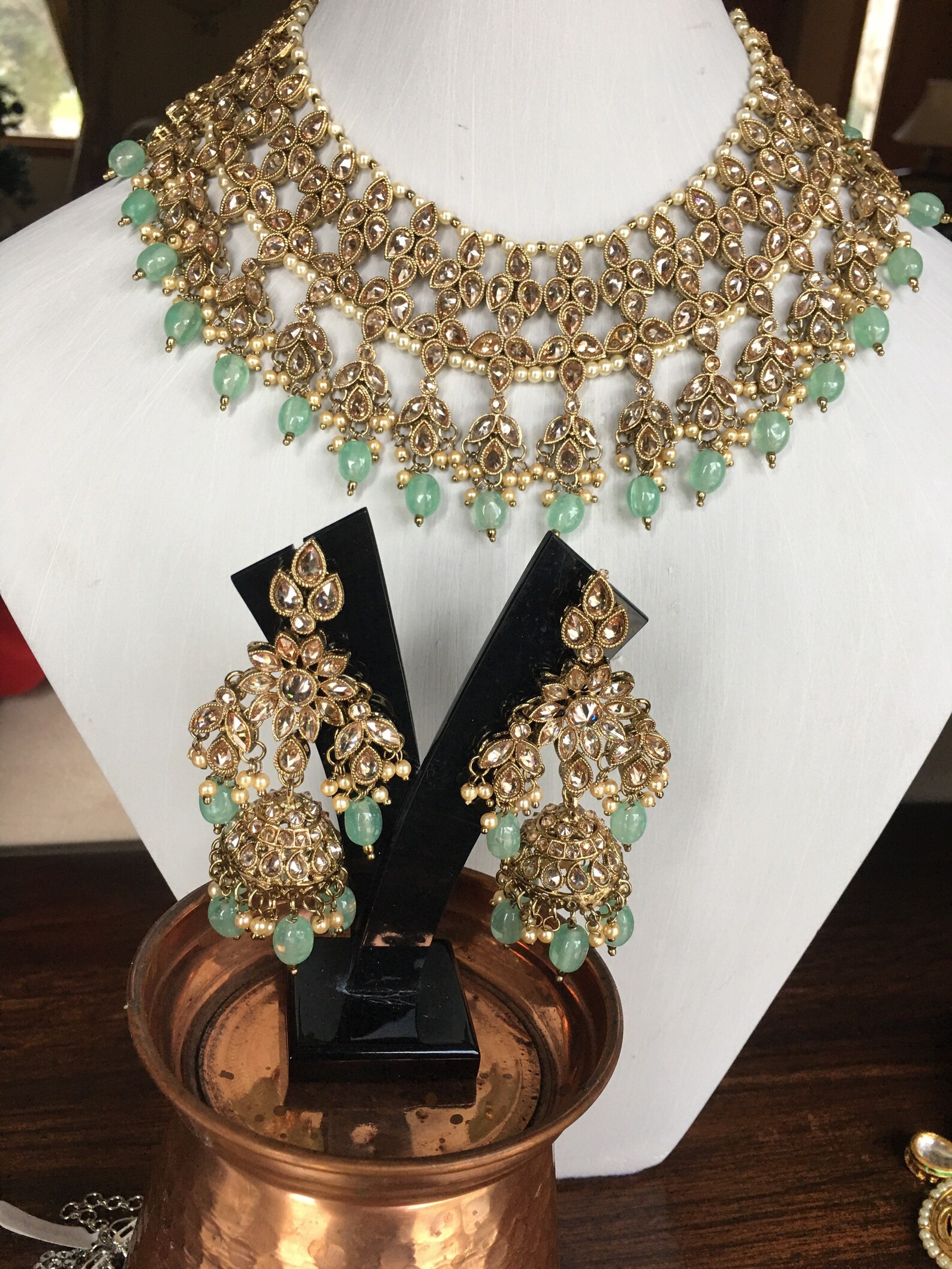 Polki Jewelry Set/Bridal Necklace Set/Indian Etsy