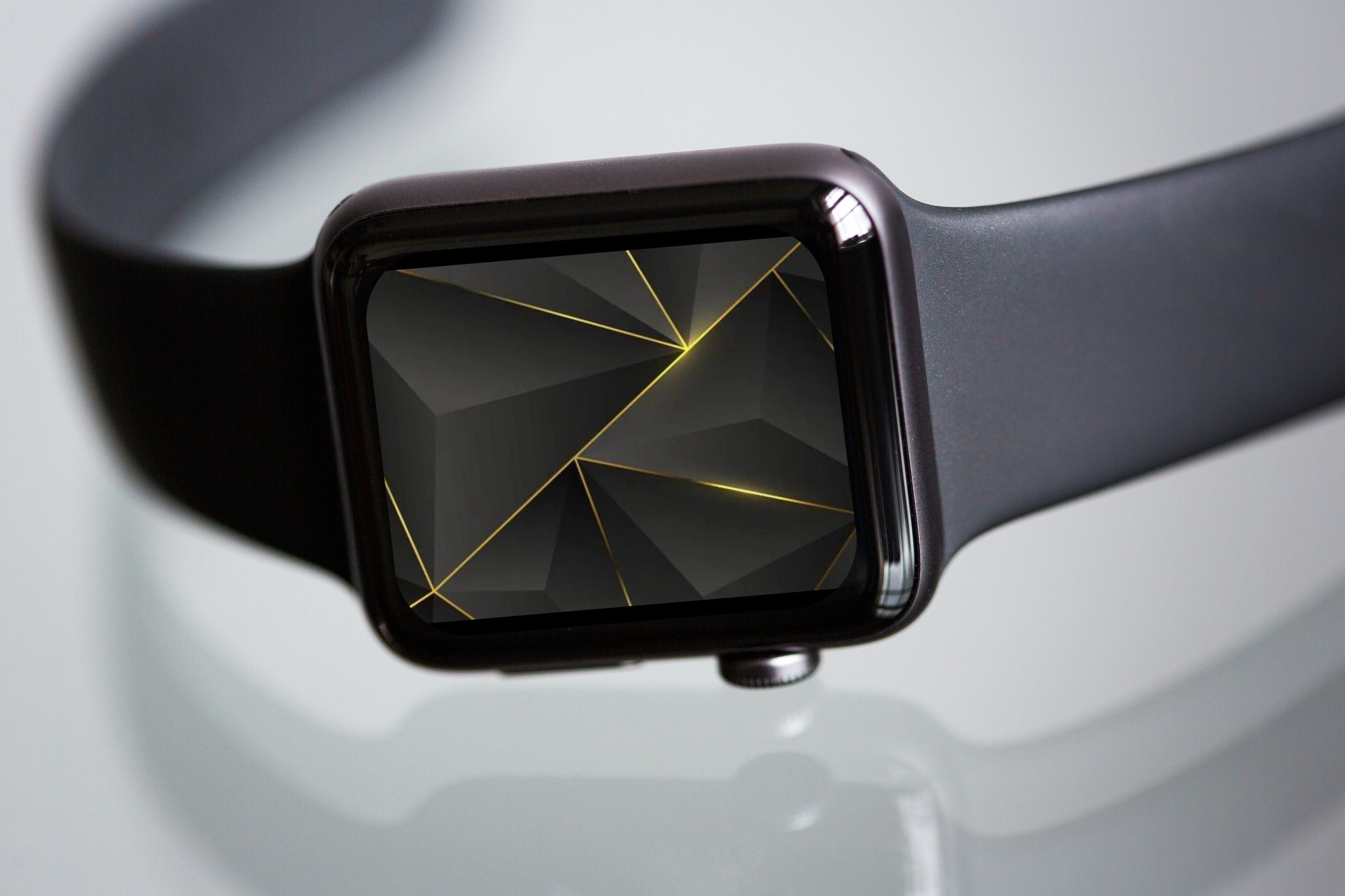 Black 3D Geometric Smartwatch Wallpaper Minimalist Watch - Etsy UK