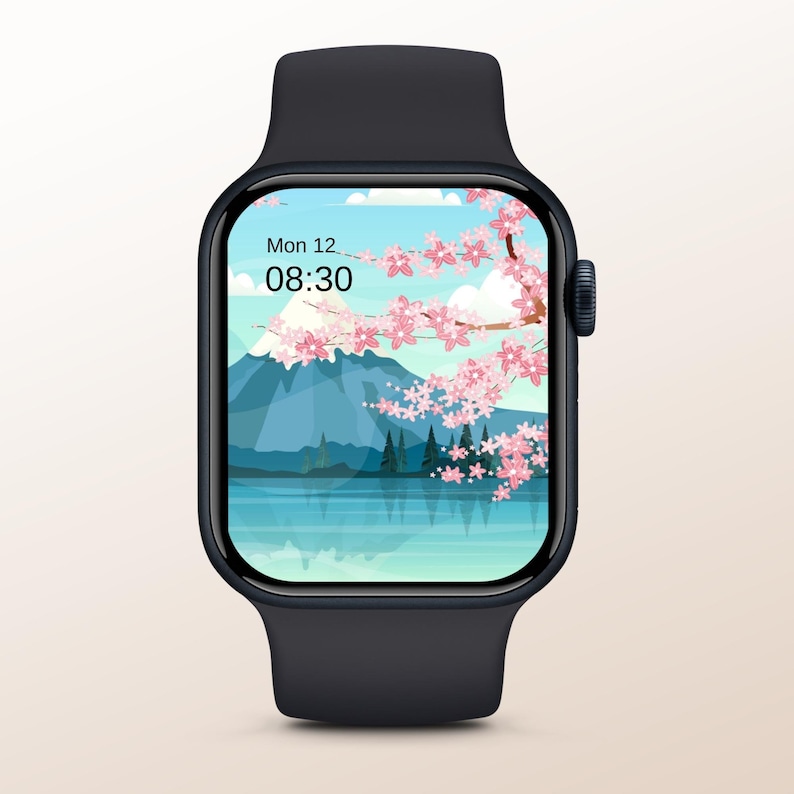 Cherry Blossom Watch Face Wallpaper for Apple Watch Face Etsy