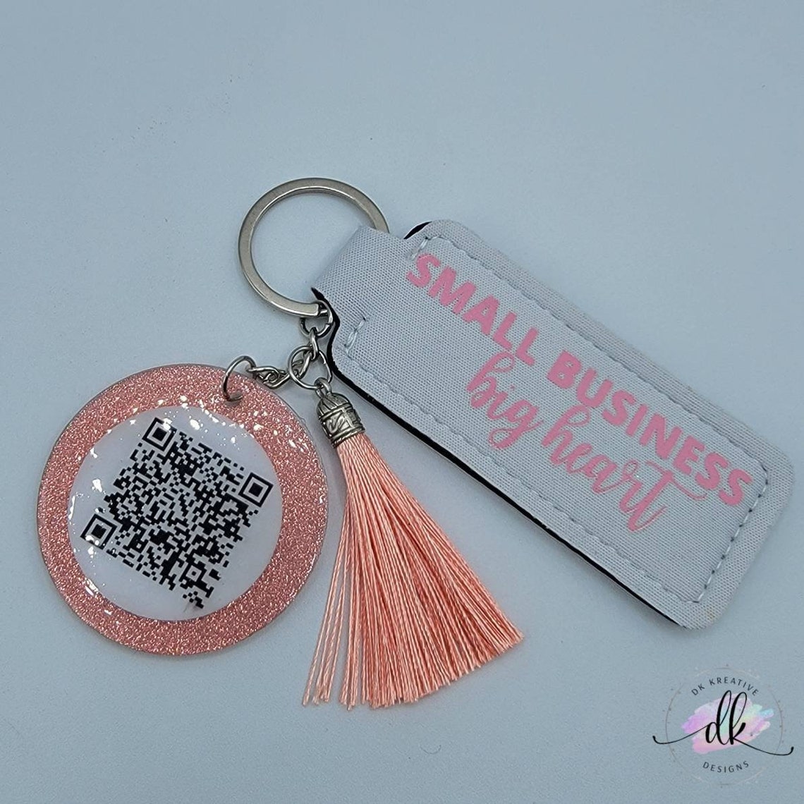 QR Code Keychain Business Cards Keychain Personalized Etsy