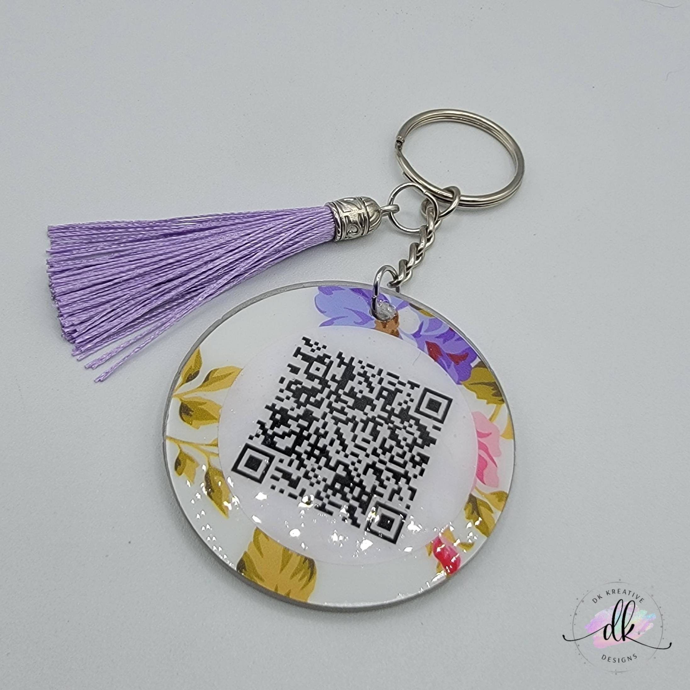 QR Code Keychain Business Cards Keychain Personalized Etsy