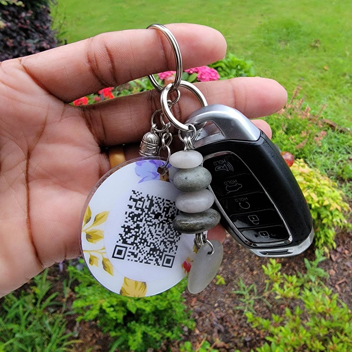 QR Code Keychain Business Cards Keychain Personalized Etsy