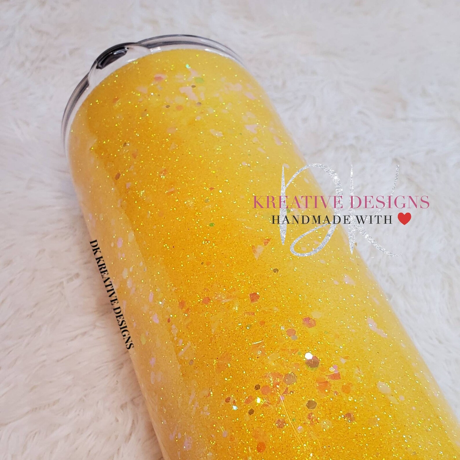 Yellow Glitter Tumbler Gold Glitter tumbler custom kid cup Etsy