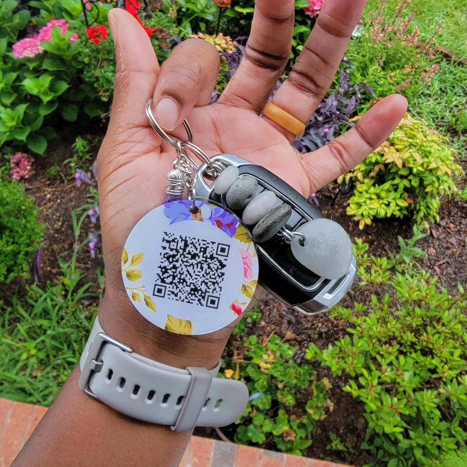 QR Code Keychain Business Cards Keychain Personalized Etsy