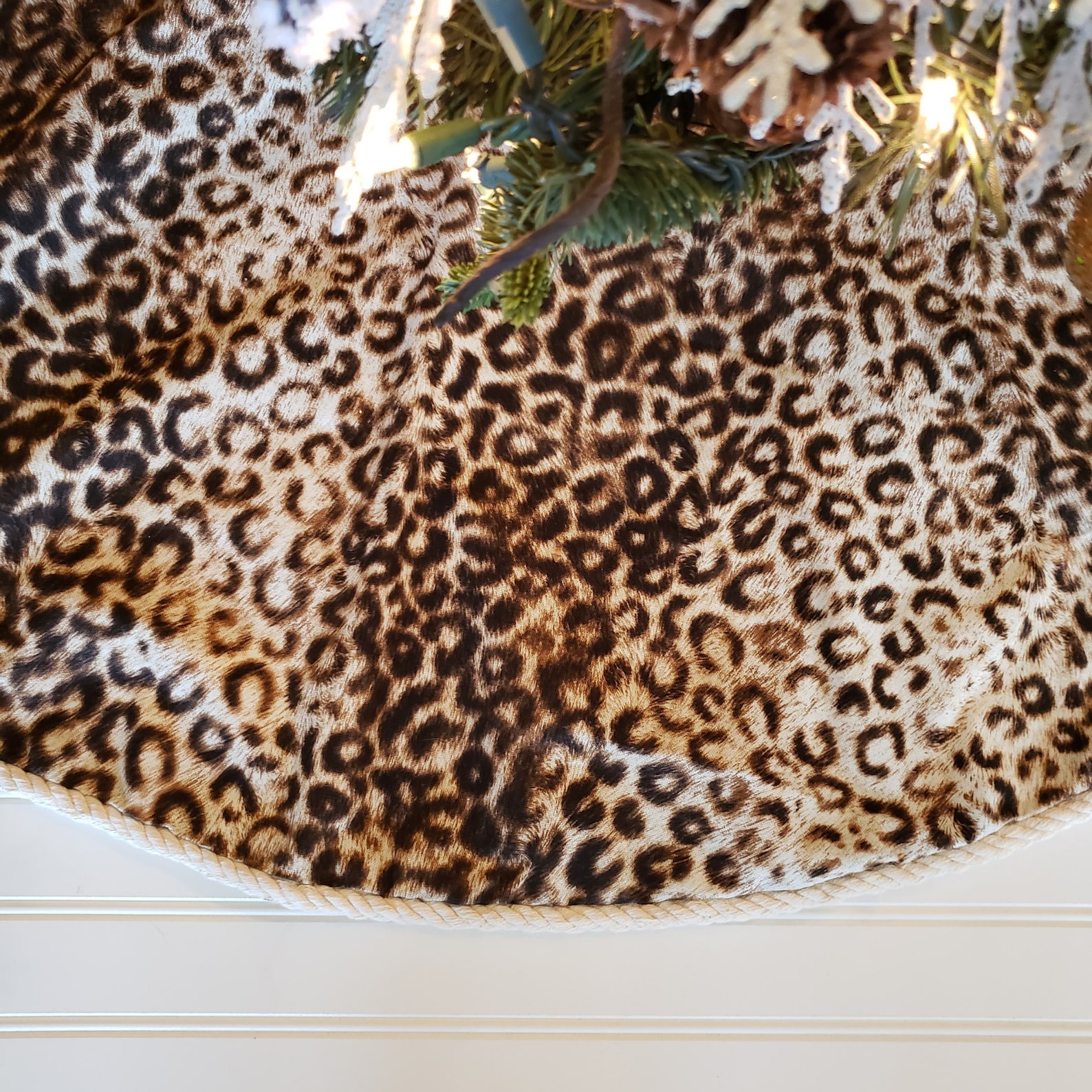 Leopard Print Chistmas Tree Skirt Medium 44 Christmas Etsy