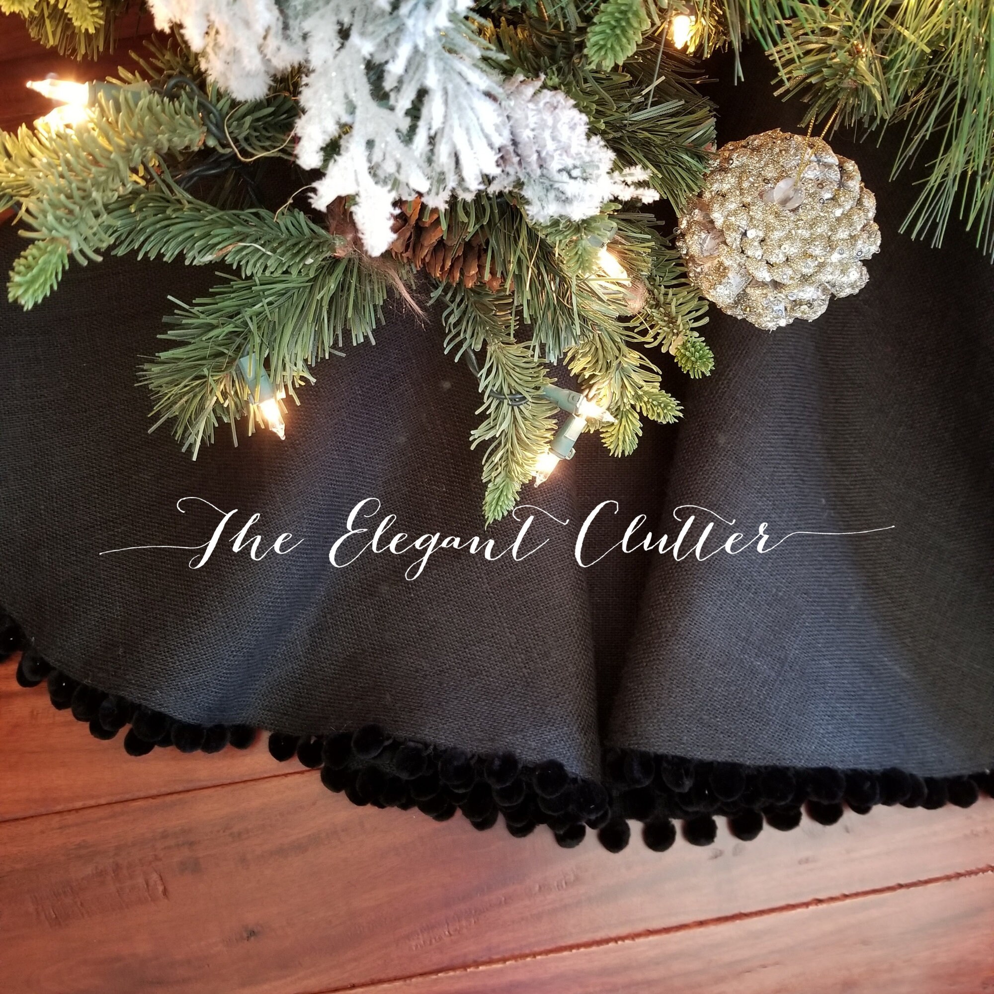 Black Tree Skirt Black Burlap Fully LinedSpooky Etsy