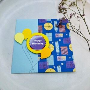 Handmade Birthday Card featuring balloons