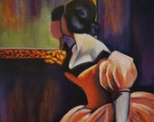Lady 39 s Reflection Painting, Fancy Dress, John Alexander White, Mirror, Reflection, Figure Painting, Acrylic Painting