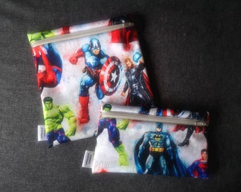 Reusable bags - Eco-friendly lunch bags / Super Heroes (3 choices)