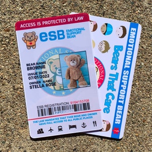 Animal de cosas de apoyo emocional - Tarjeta de identificación de felpa con holograma - Personaliza la felpa que cuida - Peluche - Felpa Pretend - Accesorio de tiempo de juego para niños