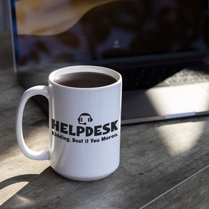 helpdesk mug, customer support gift, tech humor mug, computer geek mug, funny computer mug, gift for computer guy, techie gift, IT image 3
