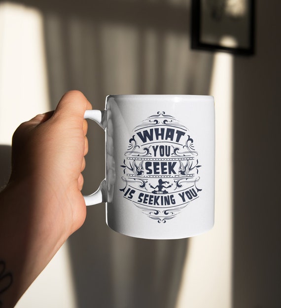 meditation coffee mug, meditation mug, zen mug, inspirational mug, rumi mug, yoga mug, mindfulness mug, gift for yoga lover, rumi quote