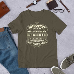 Introvert shirt, funny introvert t shirt, gift for introvert, antisocial shirt, gift for old friend, social anxiety shirt, anxiety shirt bild 8