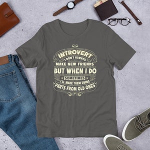 Introvert shirt, funny introvert t shirt, gift for introvert, antisocial shirt, gift for old friend, social anxiety shirt, anxiety shirt bild 9