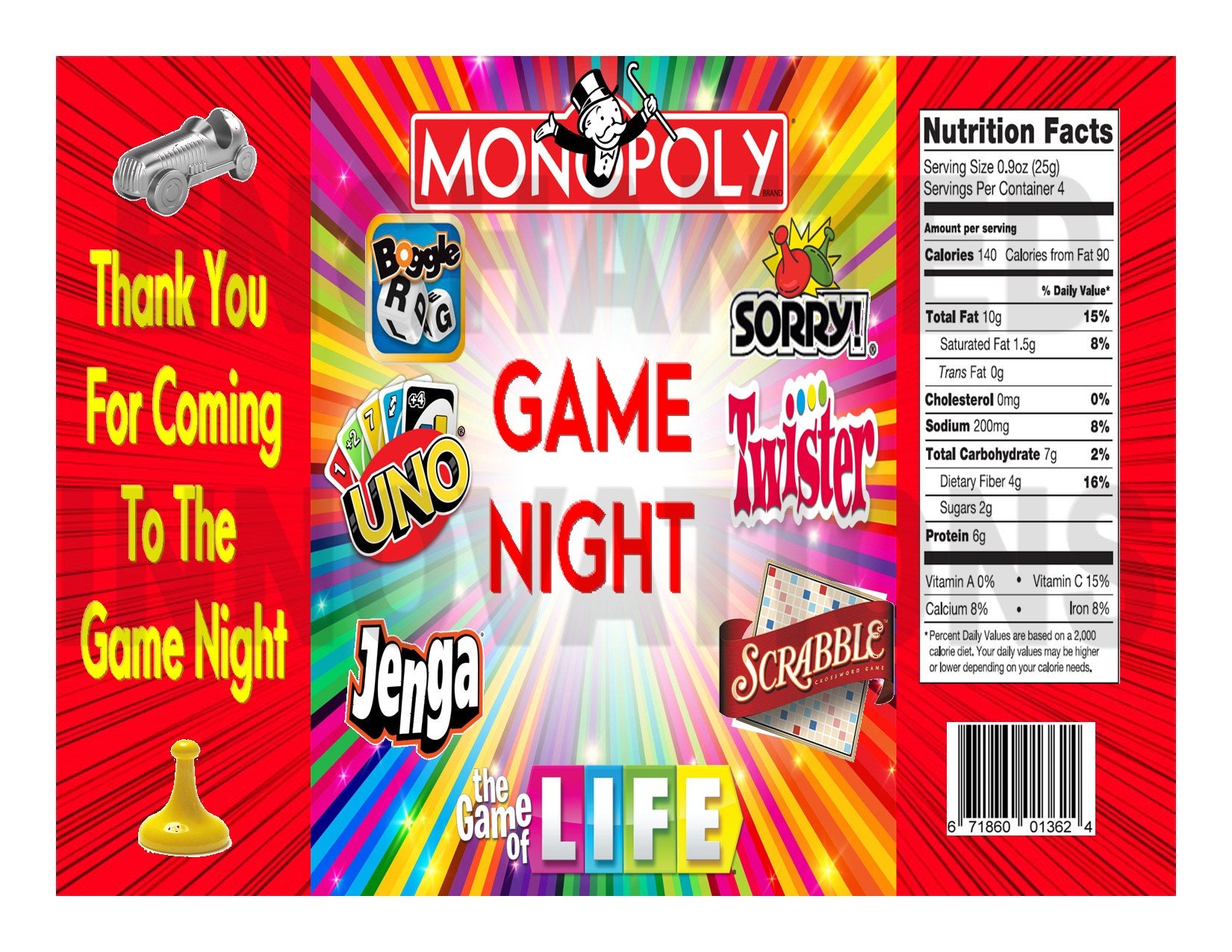 Game Night Chip Bag Etsy