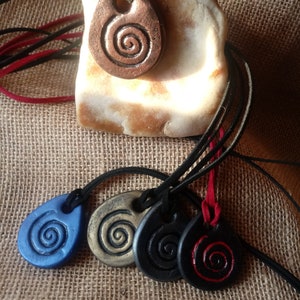 Spiral for energy, vitality - handmade talisman + gift bag
