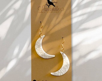 Moon polymer clay earrings