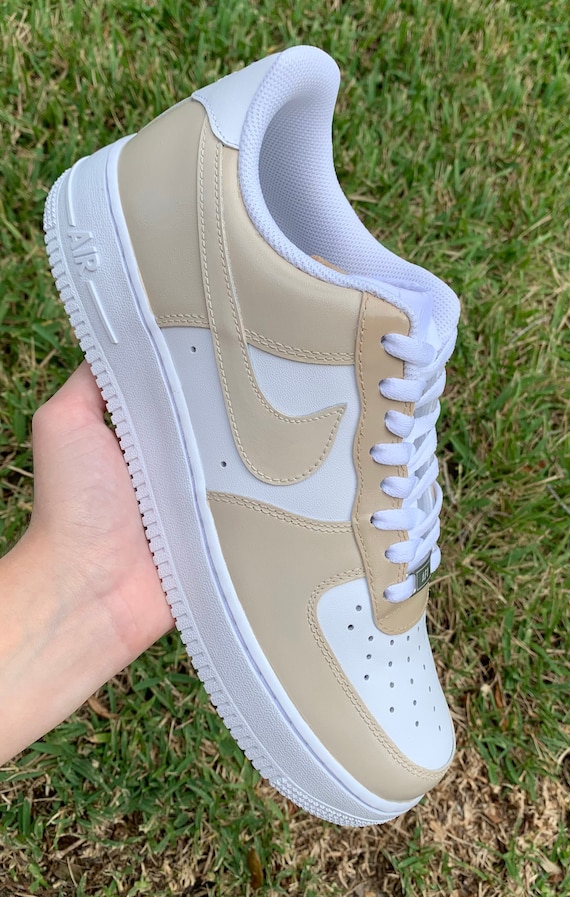 Air Force 1 Custom Low Brown Tan Two Tone Casual Shoes Mens Womens Kids  Sizes