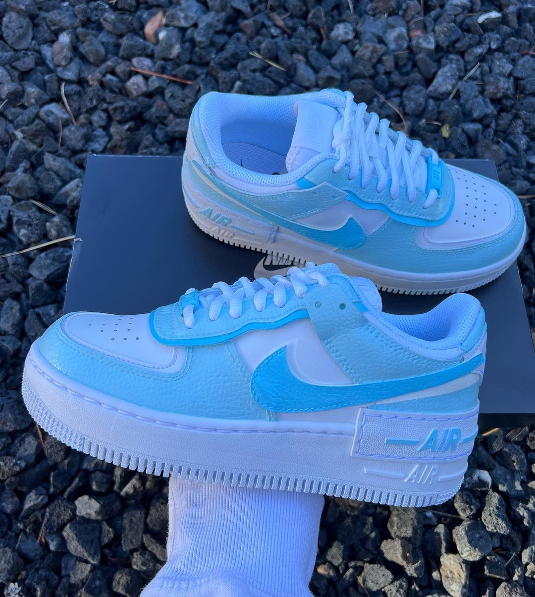 Baby Blue Custom Nike Shadow Air Force 1 Etsy