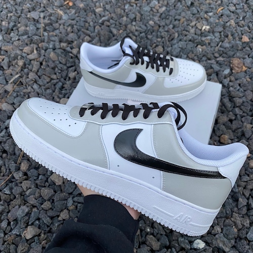 Grey and Black Custom Air Force 1 - Etsy