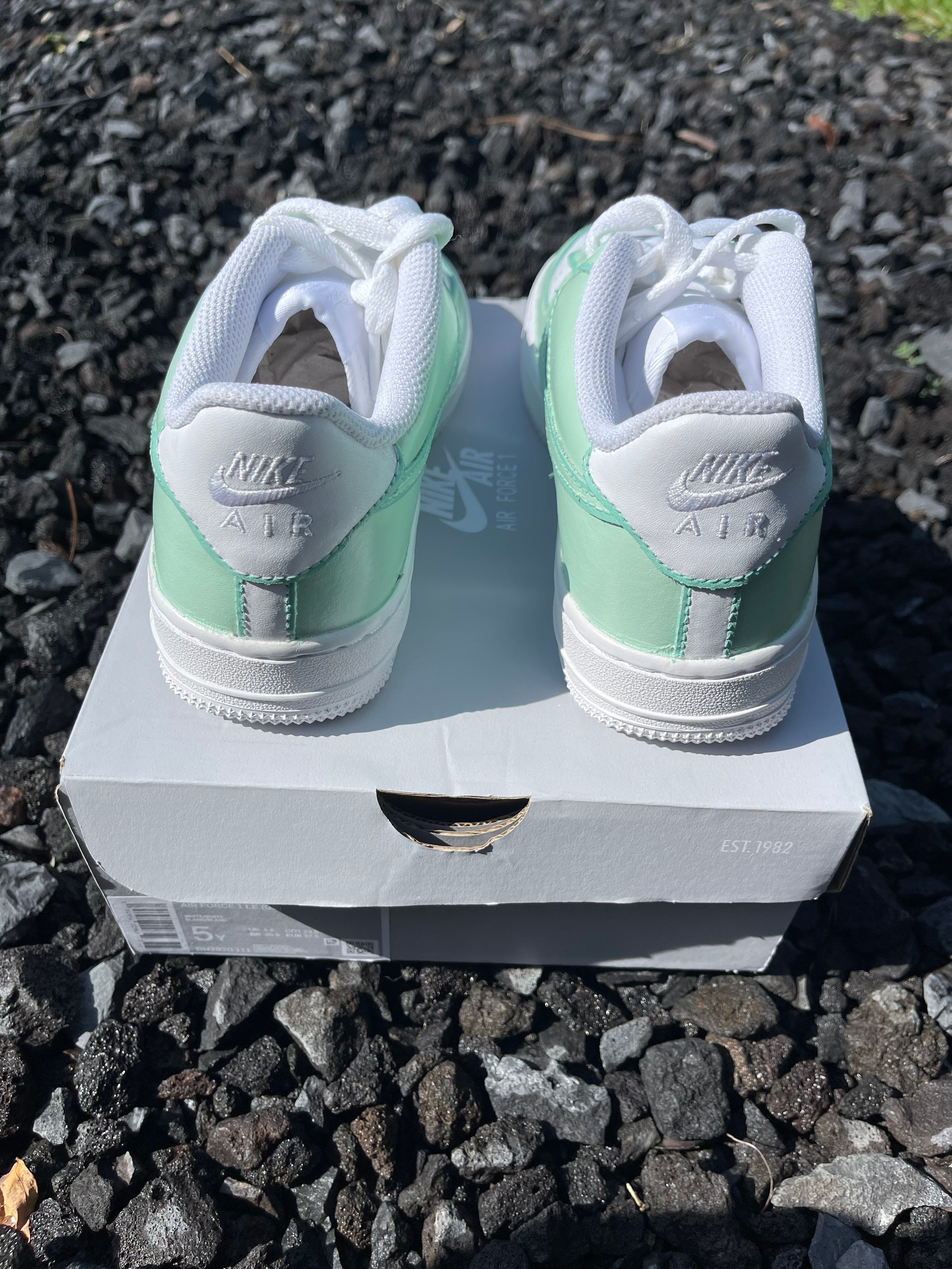 Nike Air Force 1 Brand New , Never Worn, Woman' 6 1/2, Mint Green LV Stencil  for Sale in Placentia, CA - OfferUp