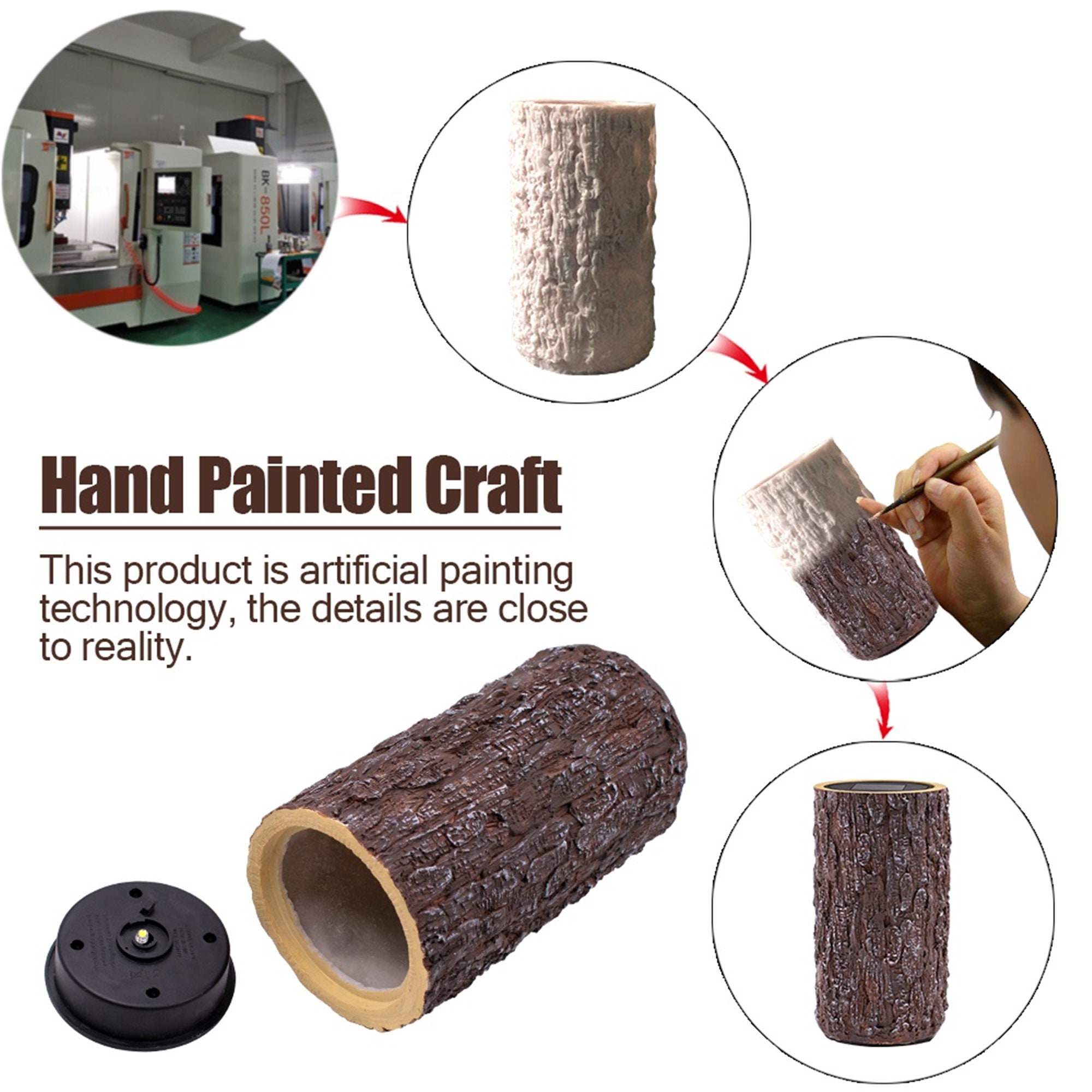 Solar Baumstumpf Landschaftslampe LED Garten Garten Deko | Etsy