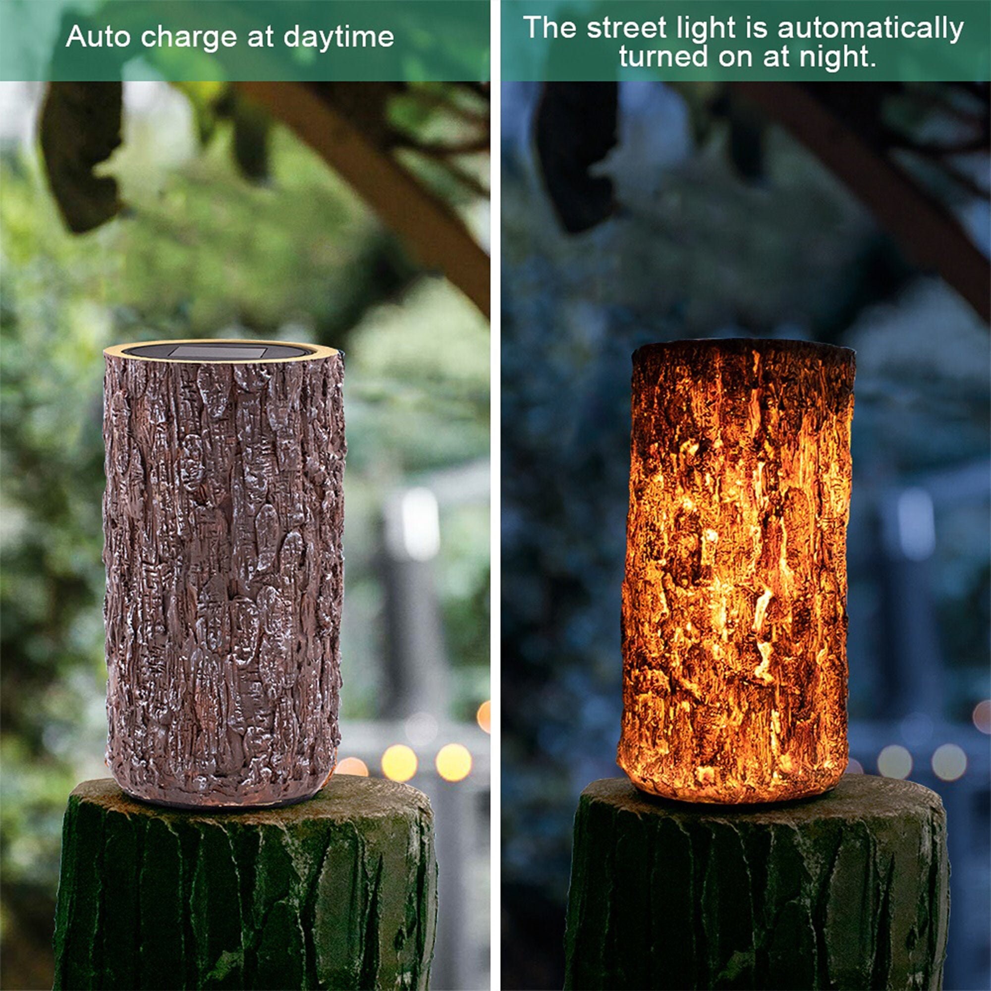 Solar Baumstumpf Landschaftslampe LED Garten Garten Deko Etsy