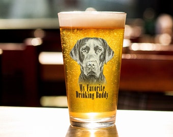 Fun Labrador Retriever Pint Glass, Labrador Lover Gift, Lab Mom Gift, Lab Beer Glass, Labrador Retriever Mom, Labrador Art, UV Printed Pint