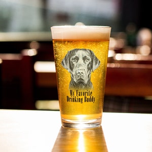 Fun Labrador Retriever Pint Glass, Labrador Lover Gift, Lab Mom Gift, Lab Beer Glass, Labrador Retriever Mom, Labrador Art, UV Printed Pint image 1