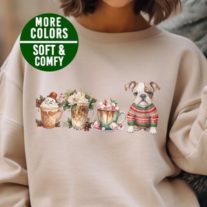 Cute English Bulldog Christmas Sweatshirt, Bulldog Mom Christmas Sweatshirt, Bulldog Mom Gift, English Bulldog Gift, English Bulldog Sweater