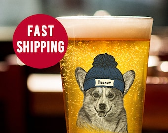 Custom Corgi Pint Glass, Personalized Corgi Mom Gift, Corgi Lover Gift, Corgi Gifts, Corgi Mom Glass, Corgi Lover Mug, Corgi Dad, Corgi Mug