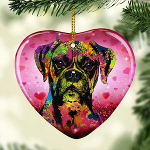 Boxer Mom Christmas Gift, Boxer Mom Ceramic Ornament, Boxer Valentines Day, Boxer Gift, Boxer Dog, Boxer Lover Gift, Dog Memorial Ornament