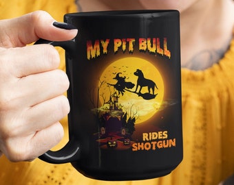 Pit Bull Halloween Mug, Funny Pitbull Halloween Coffee Mug, Pittie Halloween, Pit Bull Mom Mug, Pit Bull Lover Gift, Pitbull Mom Gifts