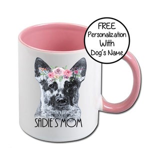 Custom German Shepherd mug, ceramic mug, German Shepherd mom, two toned mug, customize with your dog's name here, GSD lover gift, GSD mama