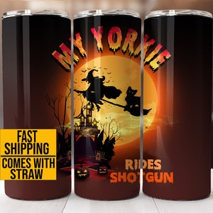 Yorkie Tumbler for Halloween, Yorkie Dog Halloween Tumbler, Yorkshire Terrier Tumbler, Yorkie To Go Cup, Yorkie Mom Tumbler, Yorkie Gifts